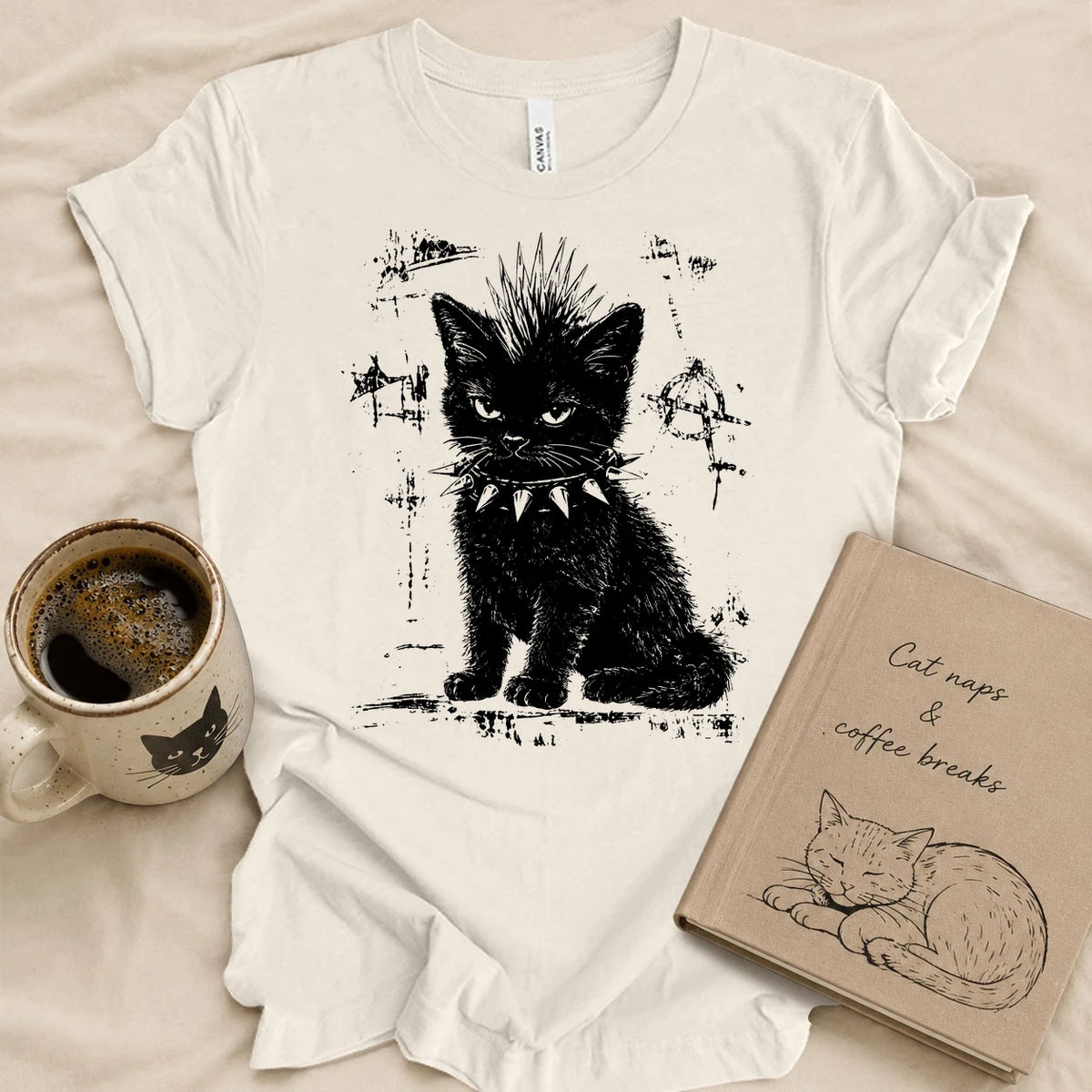 Punk Rock Cat T-shirt